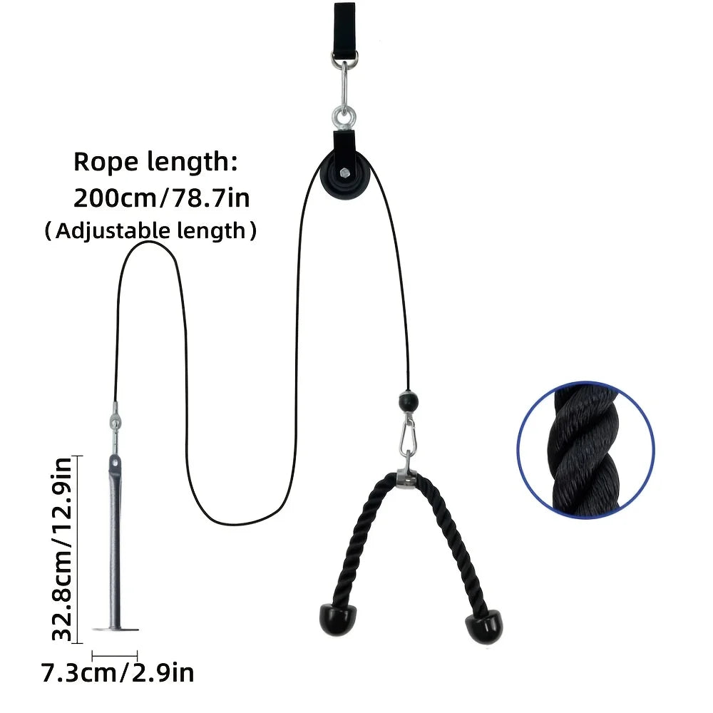 Nine-piece pulley fitness accessories rope self-made Big Bird home high pull down arm triceps fitness equipment X kit
