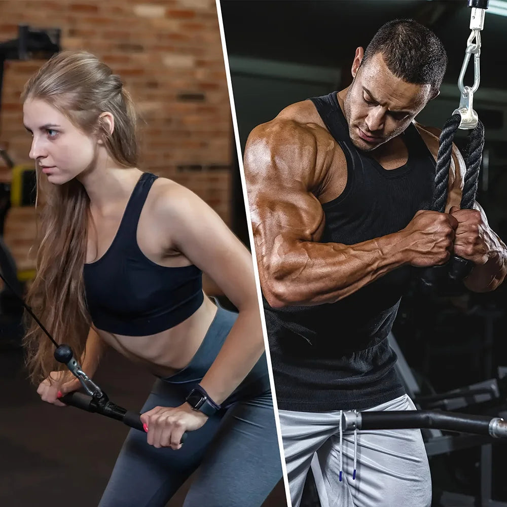 Nine-piece pulley fitness accessories rope self-made Big Bird home high pull down arm triceps fitness equipment X kit