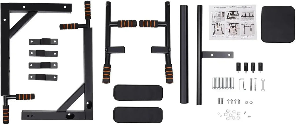Bar Wall Mount Pull Up ,Multi Grip Pull Up Bar Pull Up Bar Dip Station Pull Up Bar Fitness Equipment for Home Gym Fitness, Black