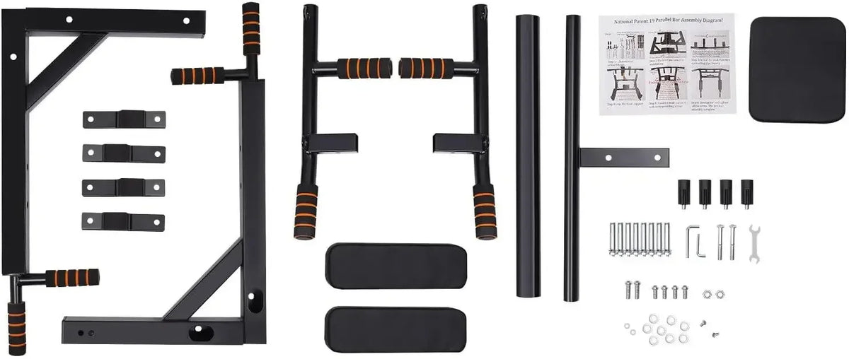 Bar Wall Mount Pull Up ,Multi Grip Pull Up Bar Pull Up Bar Dip Station Pull Up Bar Fitness Equipment for Home Gym Fitness, Black