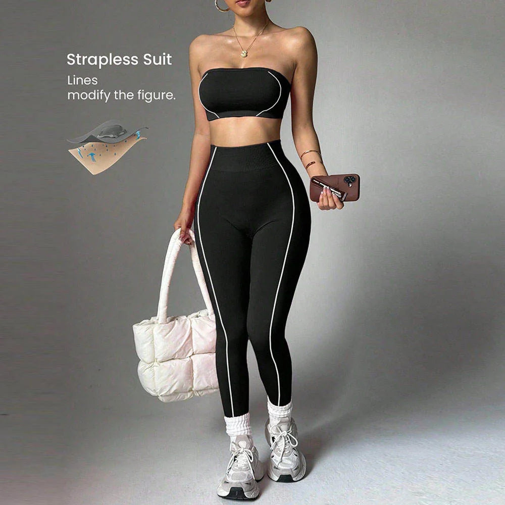 Customized Wholesale Plus Size 2 Piece Women Yoga Set Fitness Wear High Waist Leggings Seamless Pilates Active Stretch 100%