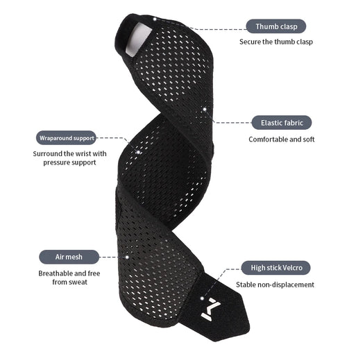 2pcs Adjustable Wrist Strap Sports Wrist Support Brace Black Weightlifting Wristband For Men & Women Badminton Tennis Gym