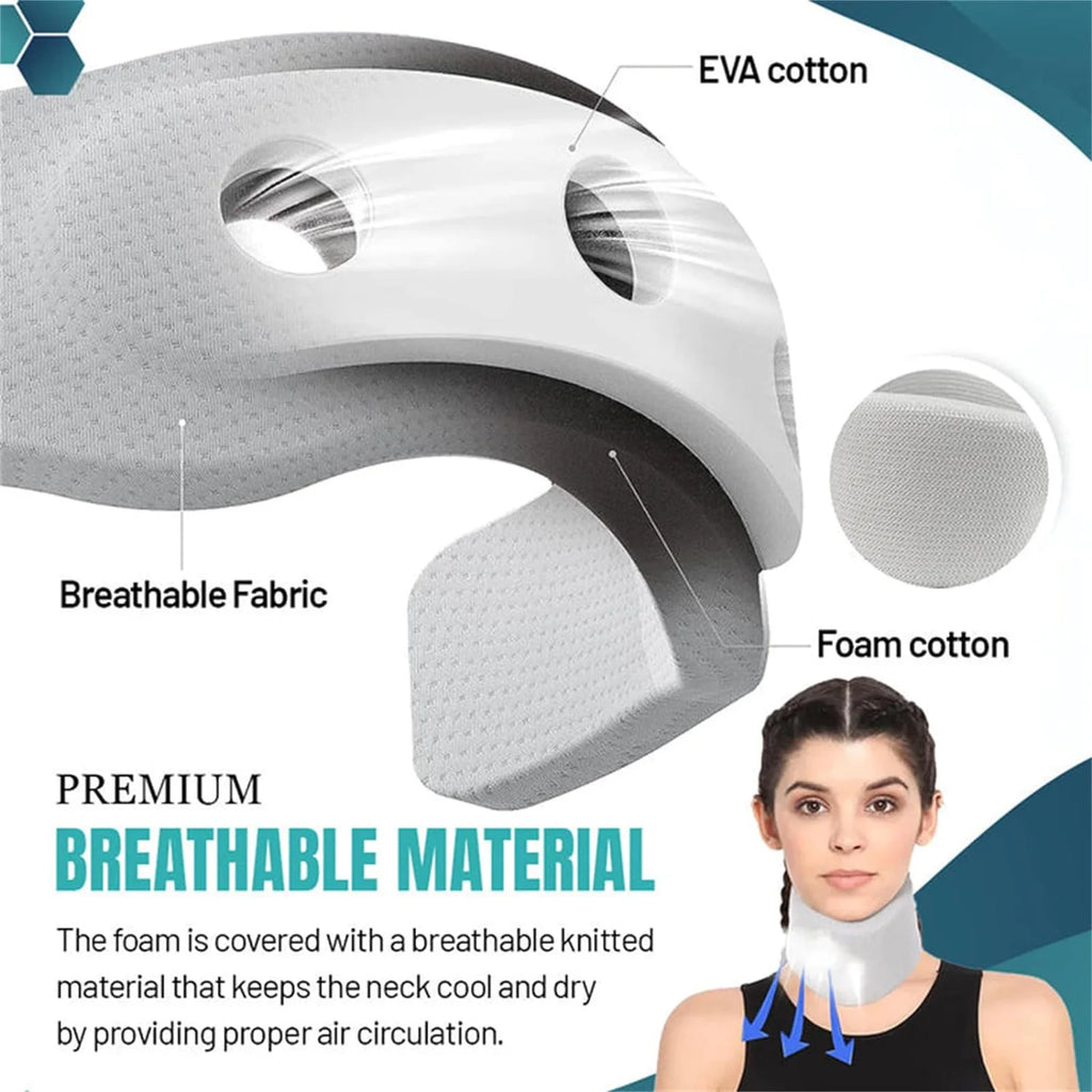 Soft Neck Supports Adjustable Foam Neck Braces Relieves Spine Pressure Neck Brace for Travel Home School Office Sleep