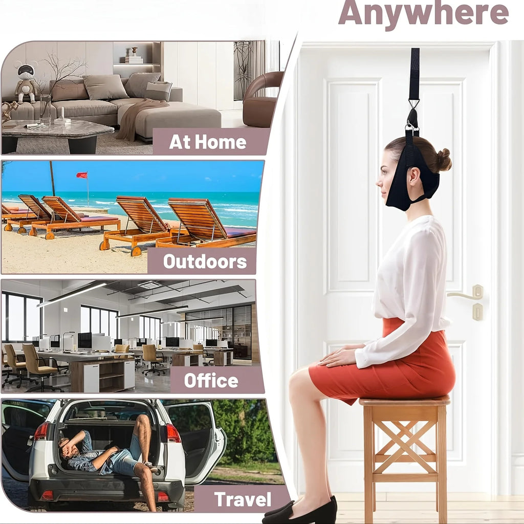 Neck Support Strap - Collarbone & Posture Trainer, Collapsible , Cervical Neck Device for Gym,, Travel - Ideal New Year Gift