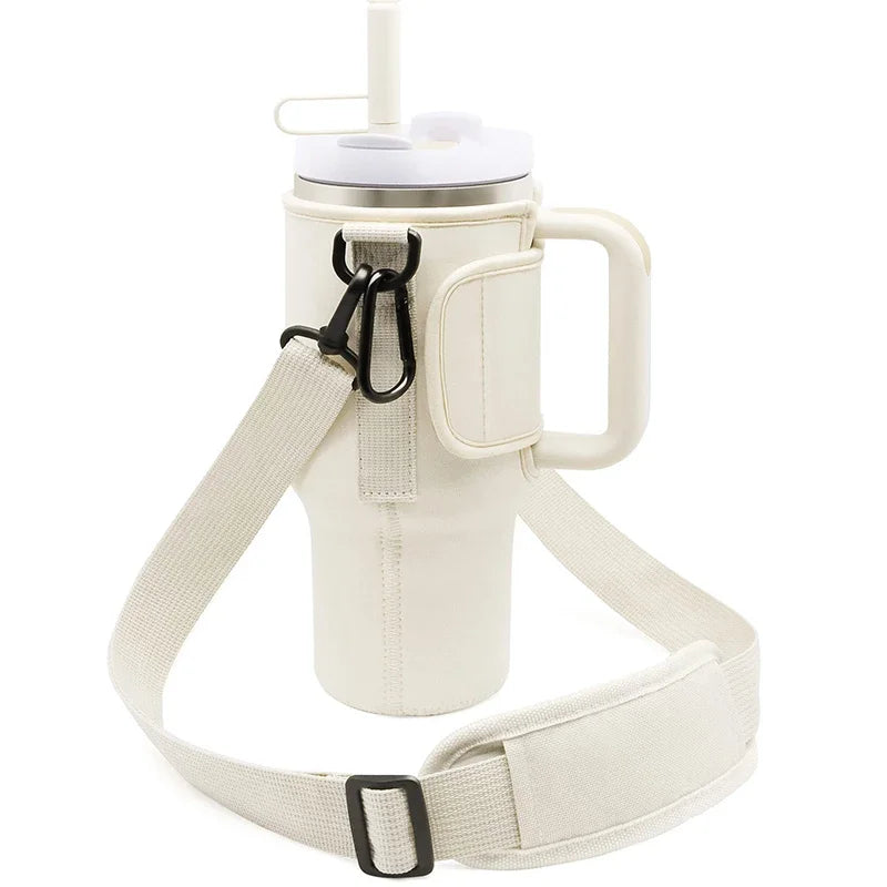 30/40OzWaterBottle Crossbody Bag Reusable Water Bottle Accessory Portable Water Bottle Cooler Bag with Adjustable Shoulder Strap