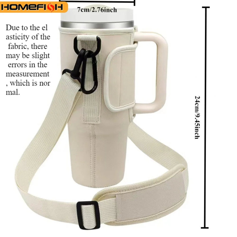 30/40OzWaterBottle Crossbody Bag Reusable Water Bottle Accessory Portable Water Bottle Cooler Bag with Adjustable Shoulder Strap