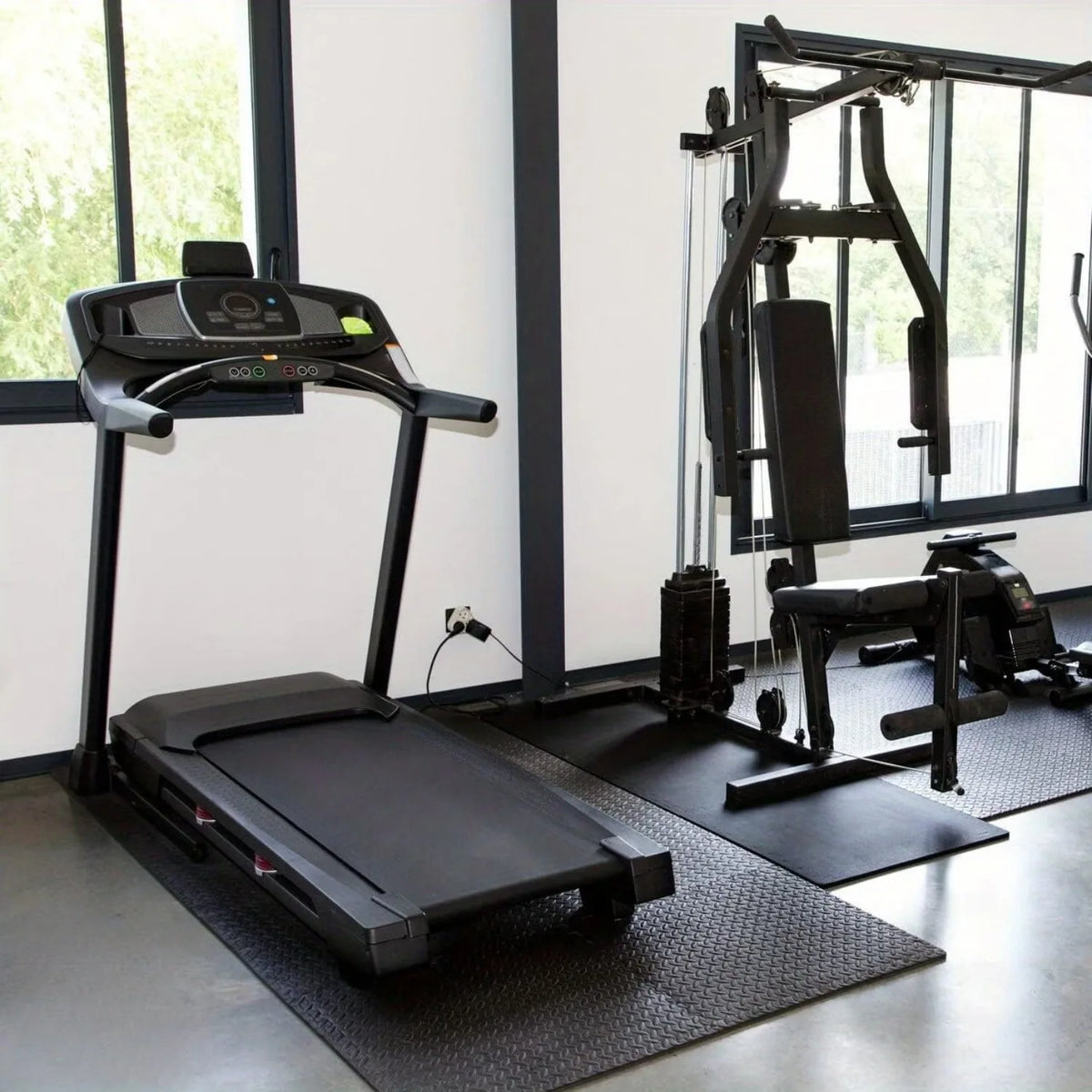 10mm Thick EVA Gym Floor Tiles 60x60cm Interlocking Anti Slip Foam Mats for Home Fitness Equipment Protection