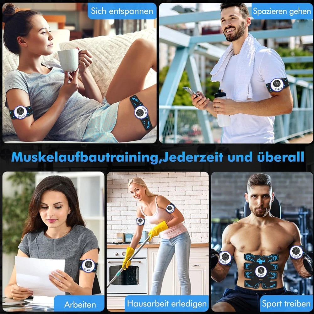 Wireless EMS Abdominal Stimulator 8 Pack Abs Muscle Toner with USB Charging,Professional Body Shaping Fitness Equipment for Home
