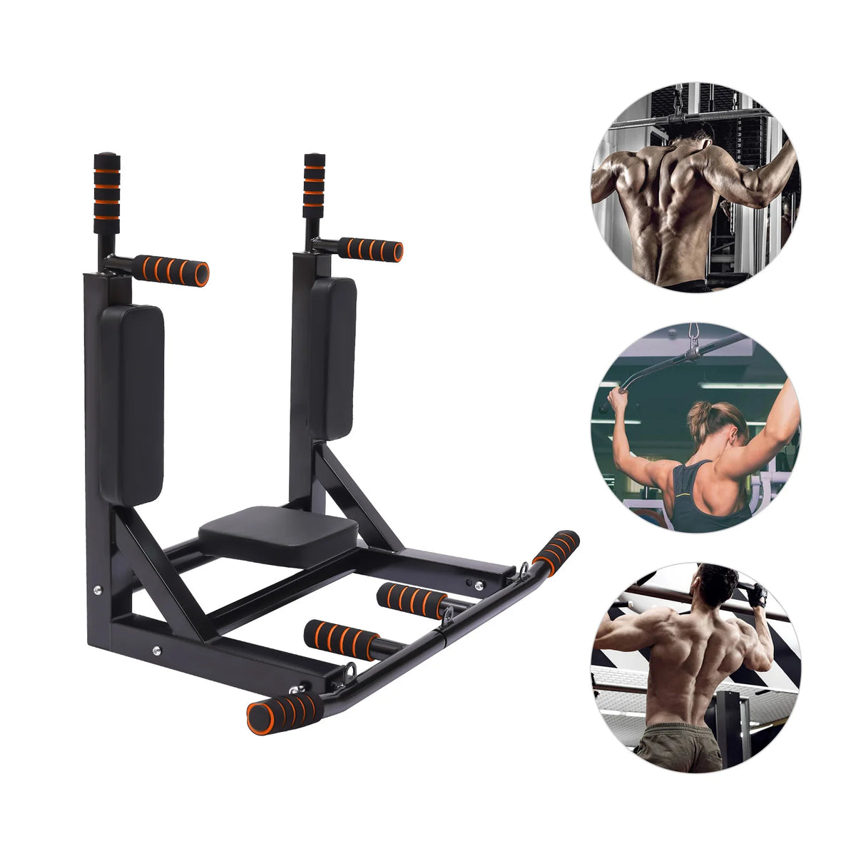 Bar Wall Mount Pull Up ,Multi Grip Pull Up Bar Pull Up Bar Dip Station Pull Up Bar Fitness Equipment for Home Gym Fitness, Black