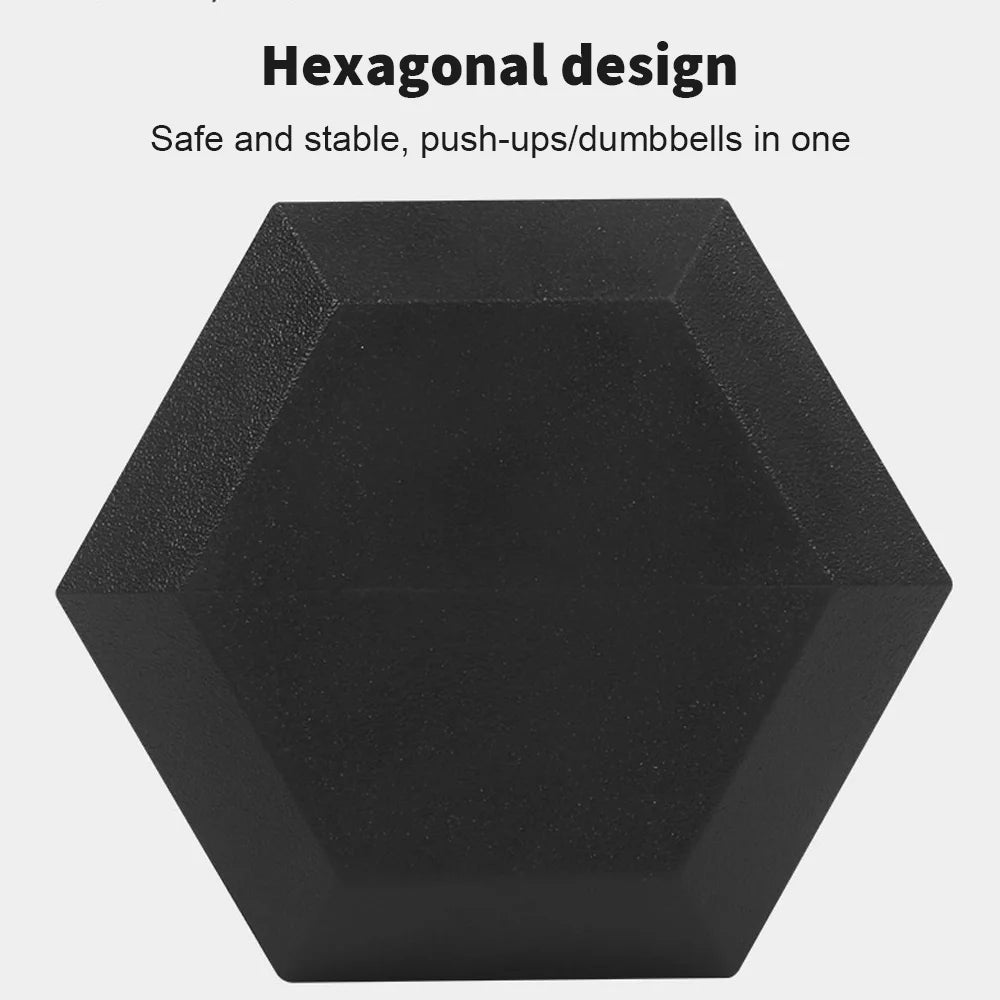 2pc 2.5kg/ 5kg/7.5kg dumbbell Hexagonal Fixed Dumbbells Men's Fitness Equipment Home Ladies Rubber Dumbbells Multi weight Black