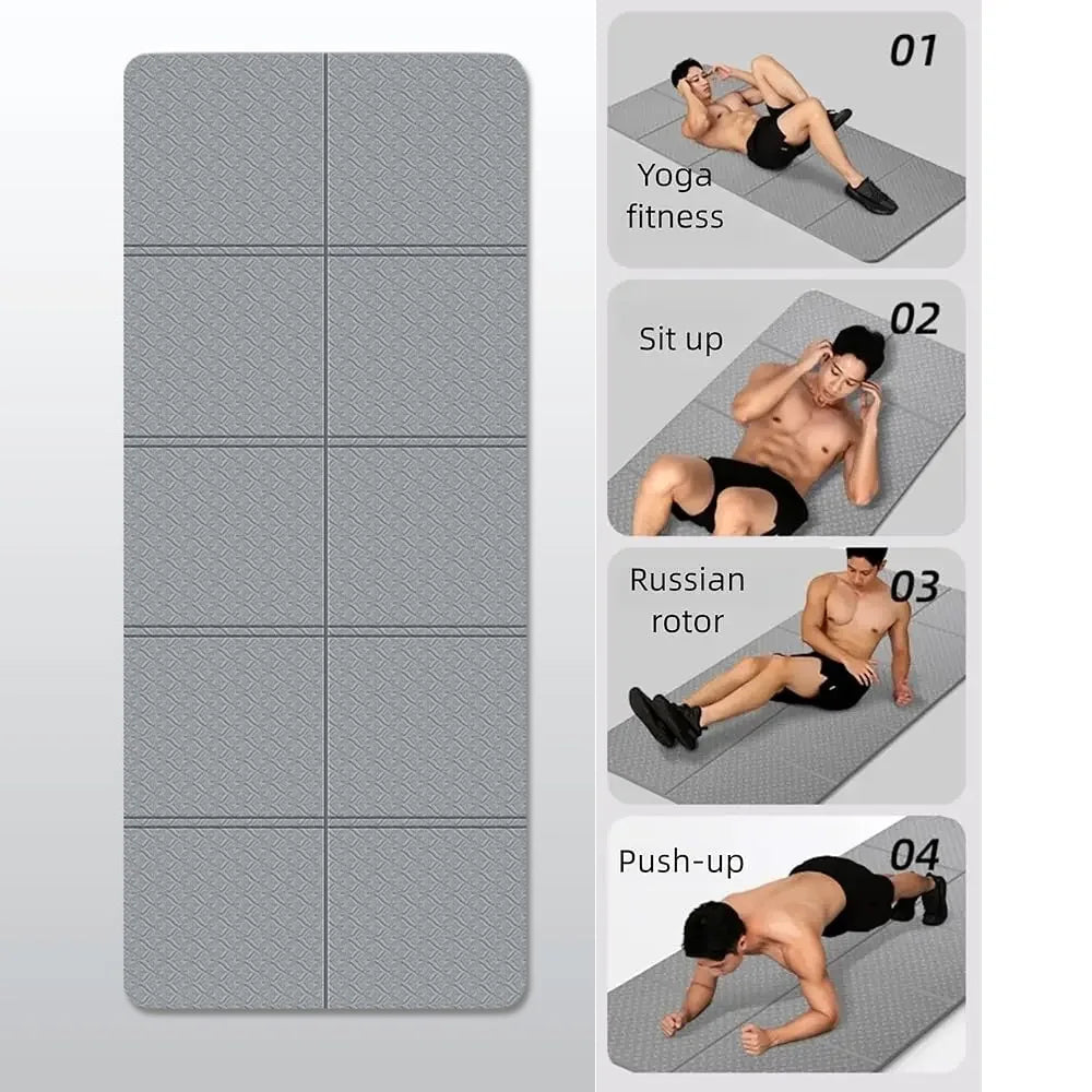 6/8mm Thickness TPE Foldable Yoga Mat Exercise Mat For Travel Yoga Pilates Home Floor Workouts Gymnastics Mat Fitness Equipment