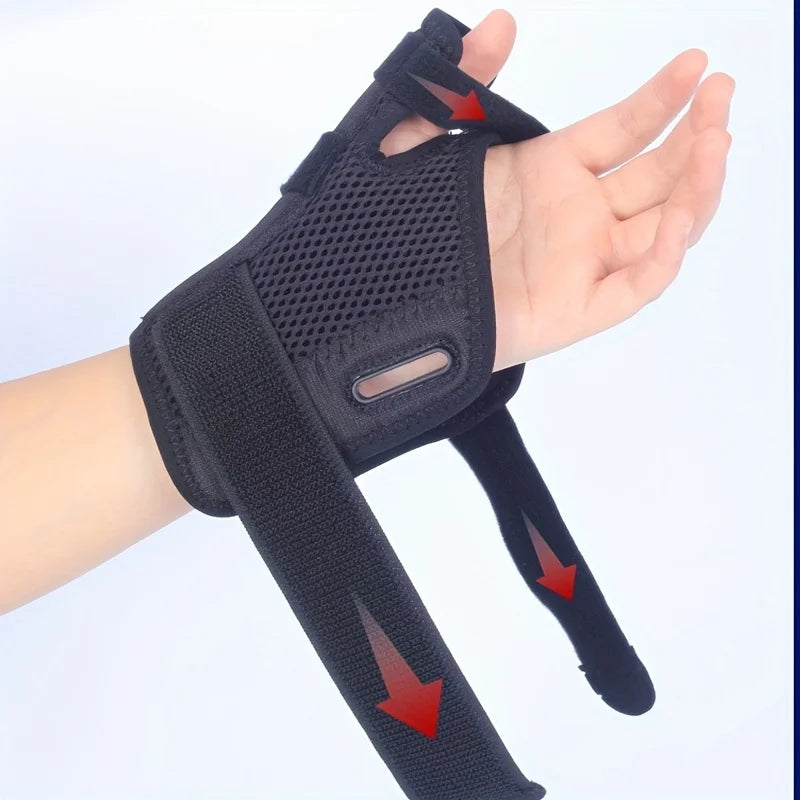 1 Adjustable Thumb & Wrist Support Brace – Ergonomic Design, Straps Included, Breathable Fabric for Sports
