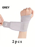2pcs Adjustable Wrist Strap Sports Wrist Support Brace Black Weightlifting Wristband For Men & Women Badminton Tennis Gym