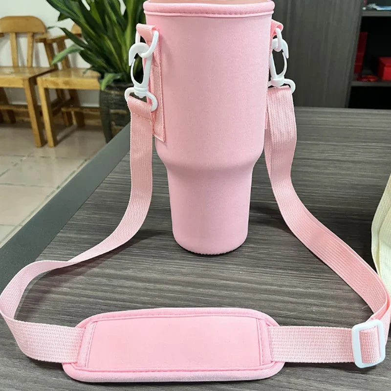 30/40OzWaterBottle Crossbody Bag Reusable Water Bottle Accessory Portable Water Bottle Cooler Bag with Adjustable Shoulder Strap