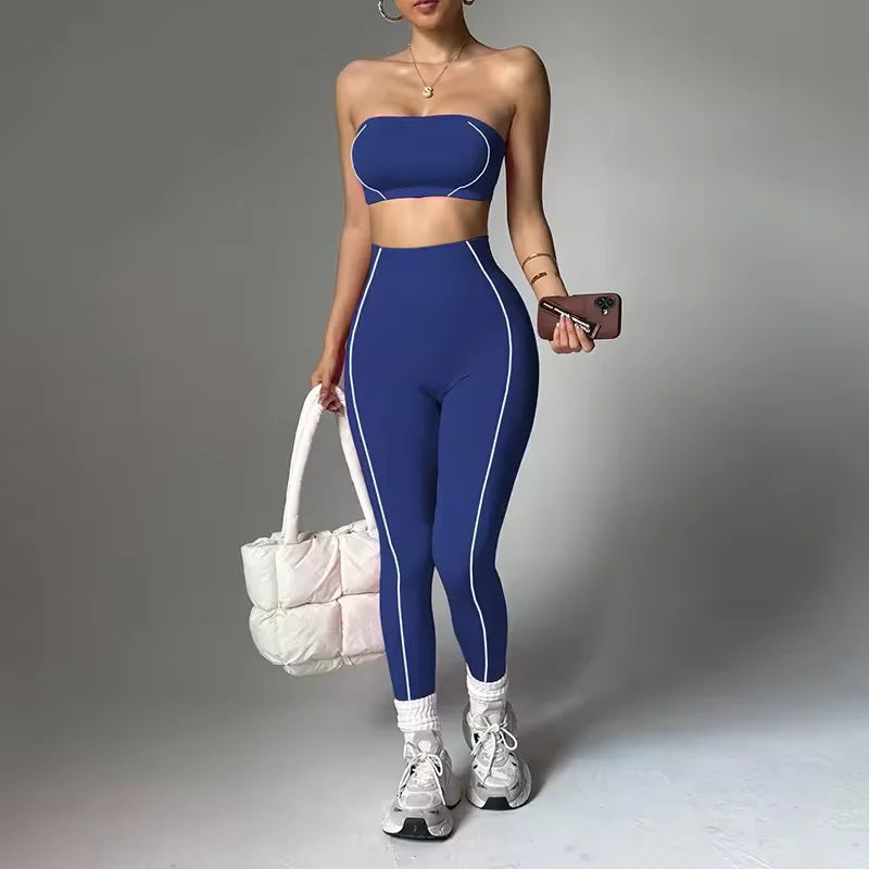 Customized Wholesale Plus Size 2 Piece Women Yoga Set Fitness Wear High Waist Leggings Seamless Pilates Active Stretch 100%