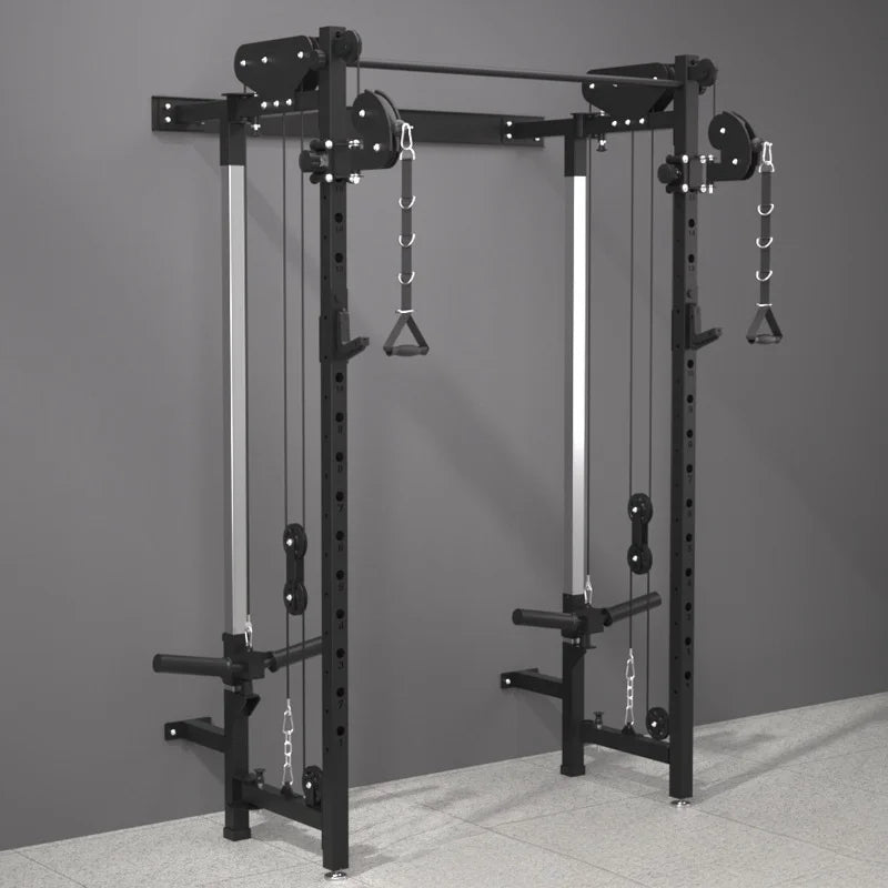 Foldable squat rack wall bird comprehensive trainer free bench press high pull-down Large Fitness Equipment Integrated