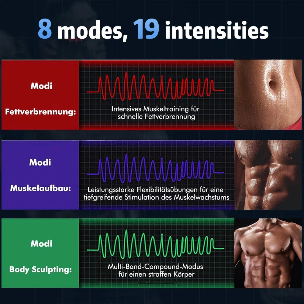 Wireless EMS Abdominal Stimulator 8 Pack Abs Muscle Toner with USB Charging,Professional Body Shaping Fitness Equipment for Home