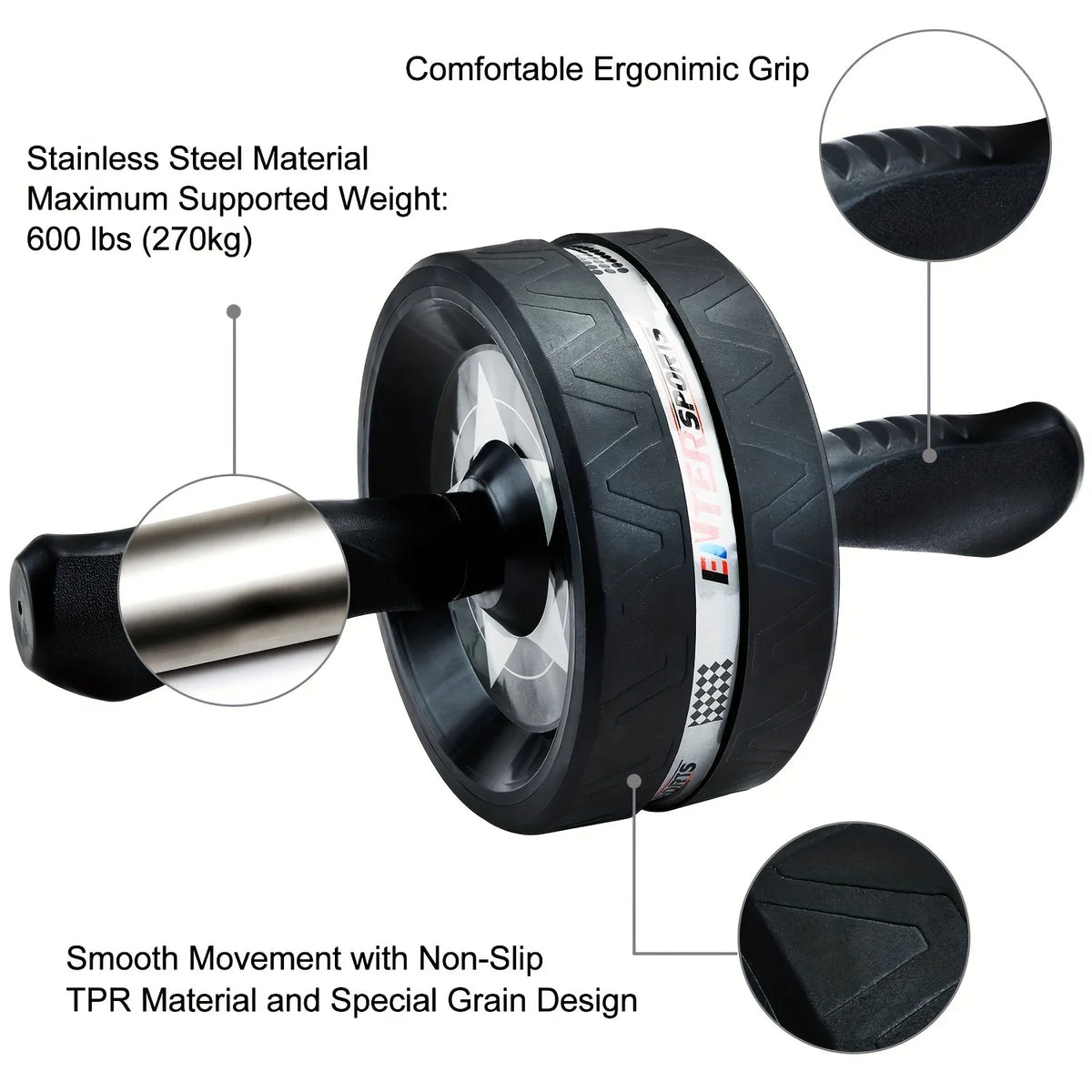 Abdominal Wheel, Abdominal Muscle Wheel, Tummy Tuck Fitness Equipment, Strength Training Set, Silent and Stable Abdominal Wheel,