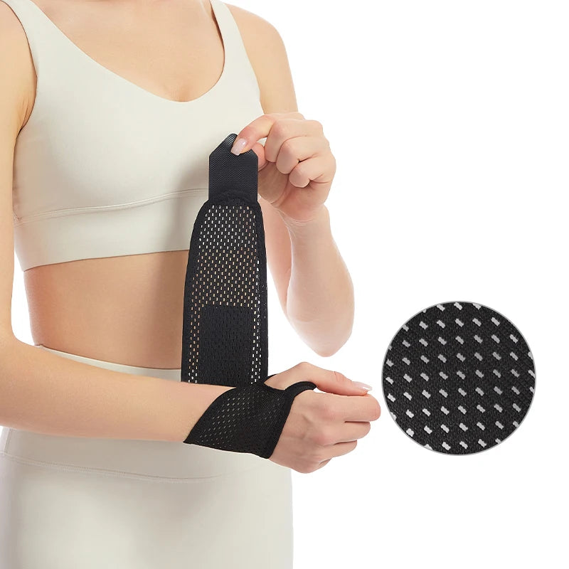 2pcs Adjustable Wrist Strap Sports Wrist Support Brace Black Weightlifting Wristband For Men & Women Badminton Tennis Gym