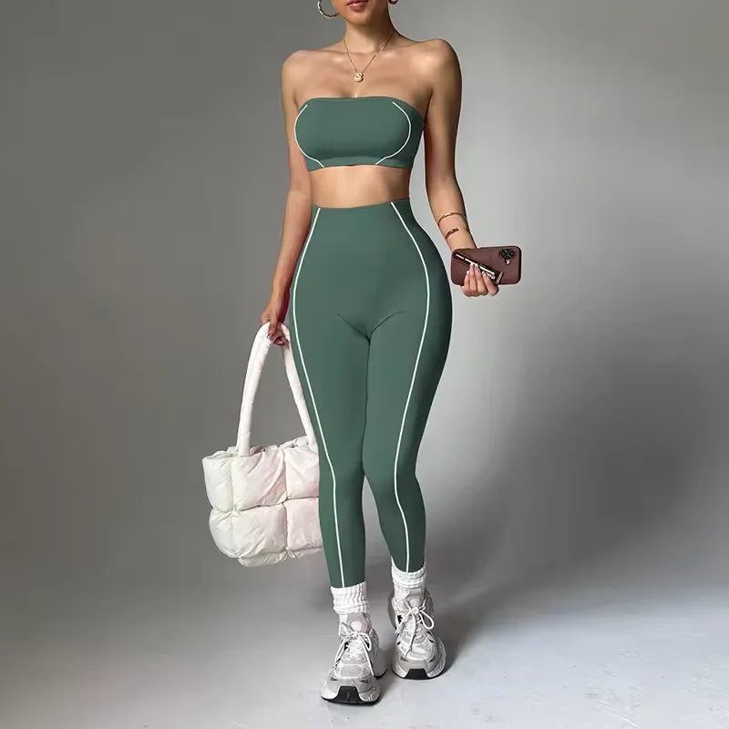 Customized Wholesale Plus Size 2 Piece Women Yoga Set Fitness Wear High Waist Leggings Seamless Pilates Active Stretch 100%