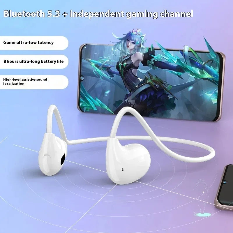 New Sport Bluetooth 5.3 Headphone Wireless Open Air Conduction Earphones Hifi Stereo Sound Sport Gaming Headset For Phone