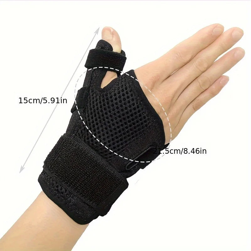 1 Adjustable Thumb & Wrist Support Brace – Ergonomic Design, Straps Included, Breathable Fabric for Sports